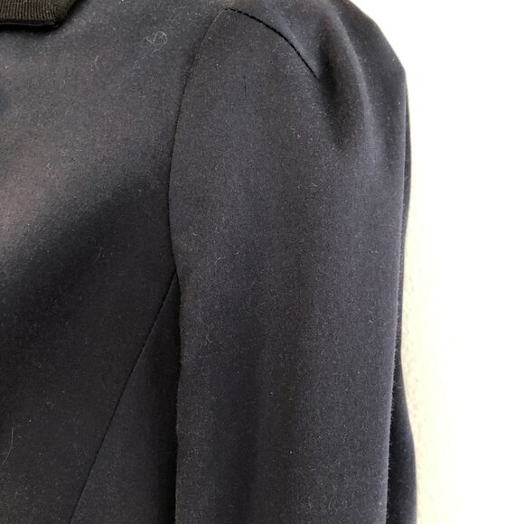 Rebecca Taylor Navy and Black Satin Cropped Tuxedo Jacket, Sz 4 - Picture 11 of 14